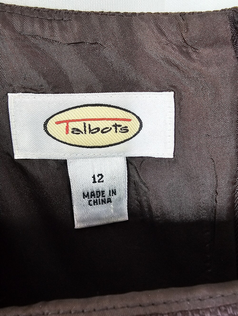 Talbots Chocolate Brown Silk Blend Sheath Midi Dress with Polka Dot Bow Sash 12 - Picture 9 of 11